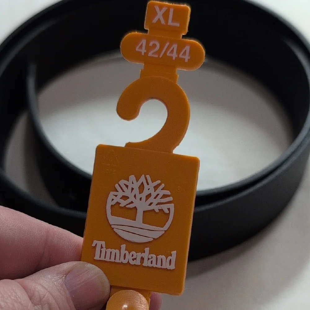 Timberland Men's Black Leather Belt Size XL 42/44